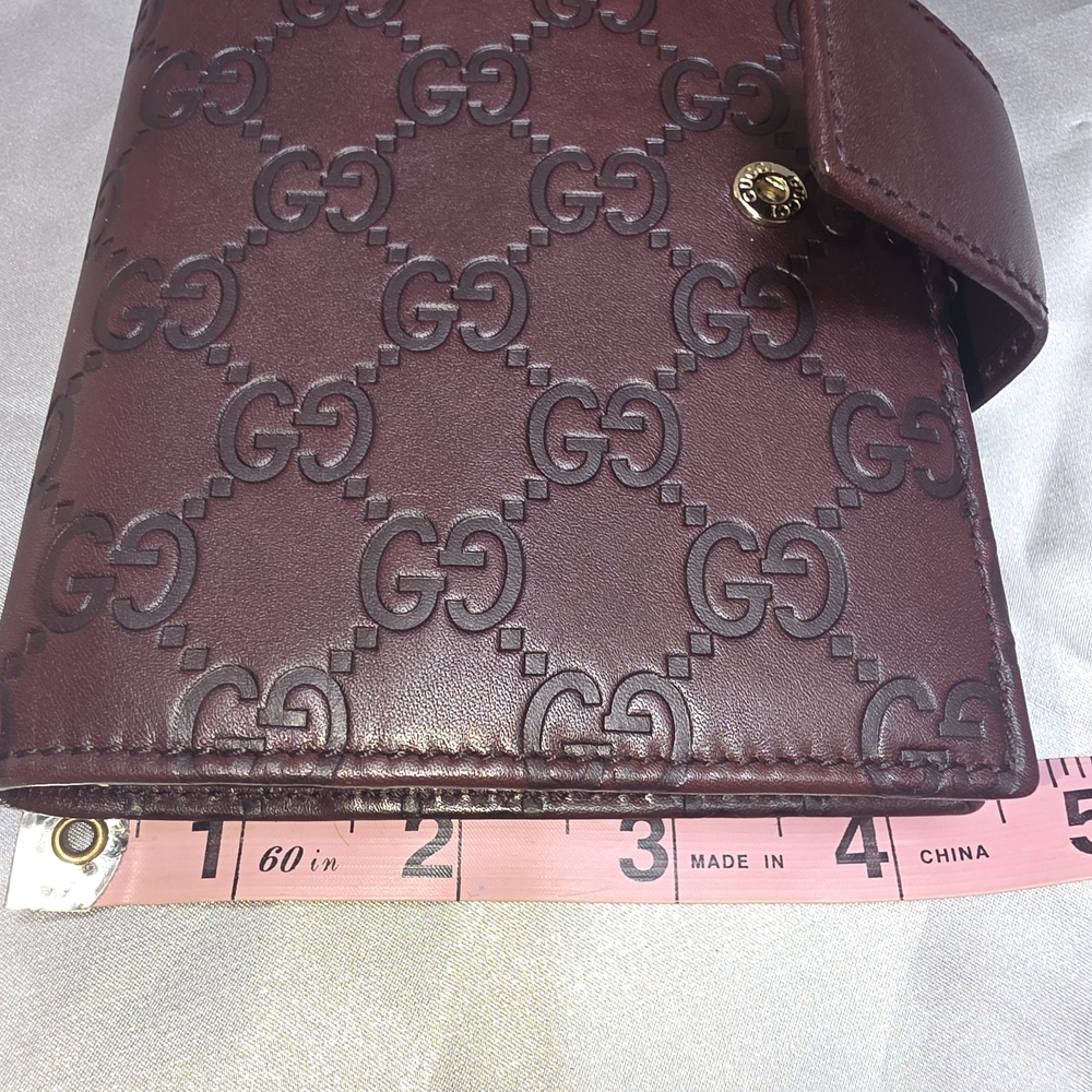 Gucci Burgundy Embossed GG Leather Agenda Cover - Picture 3 of 16